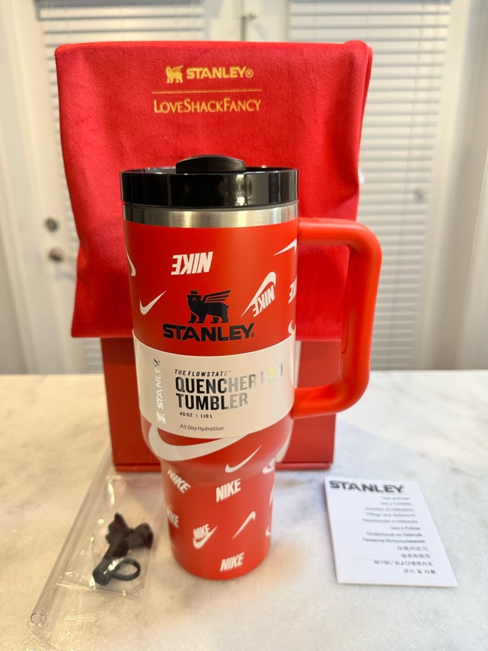 Stanley NIKE Special Edition Red and White Limited Edition 40oz Tumbler Topper